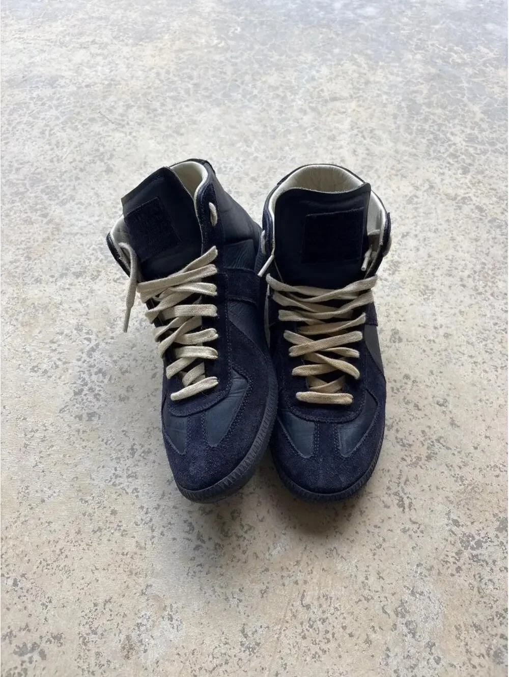Maison Margiela Men's Black and Navy Trainer